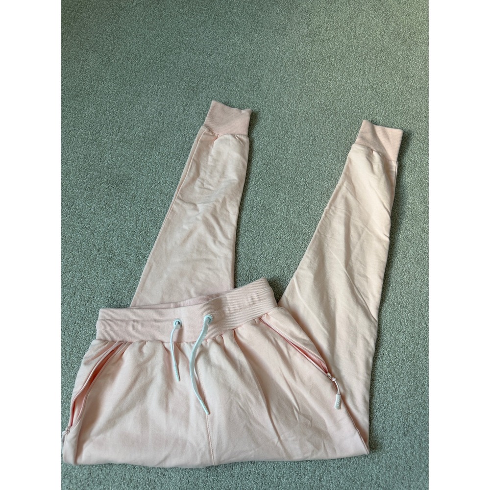 LSKD PB Jogger Sweatpants Women Size S Light Pink Slim Fit Zipper Pockets